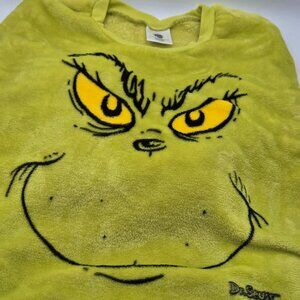 The Grinch Fuzzy Super Soft Sweatshirt Dr. Seuss Neon Green Crewneck Size L